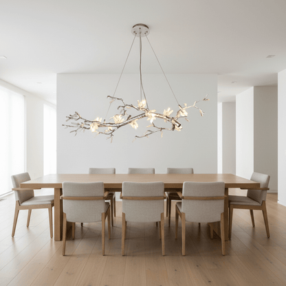 Selenite Crystal Blossom Branching Tree Chandelier