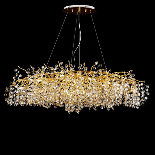 Rhy Crystal Quatre Oval Branch Penny Chandelier