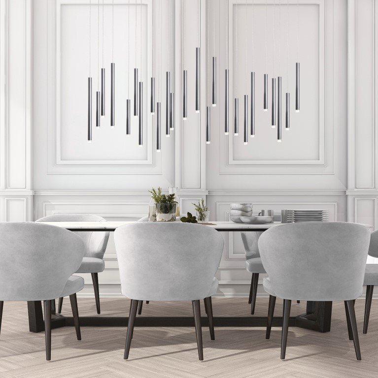 Bellini Rectangular Tubular Pendant Light Chandelier - morylighting