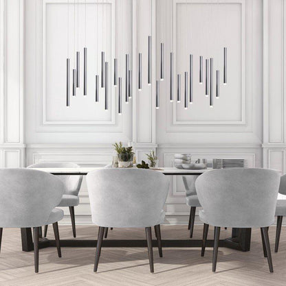 Bellini Rectangular Tubular Pendant Light Chandelier - morylighting