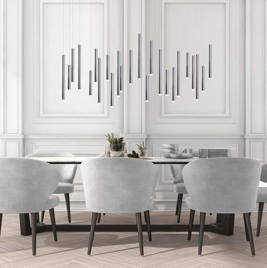 Bellini Rectangular Tubular Pendant Light Chandelier - morylighting