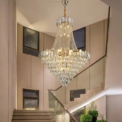 Morylighting Grand Radiance Round K9 Crystal Chandelier - American ballroom or formal entertaining space