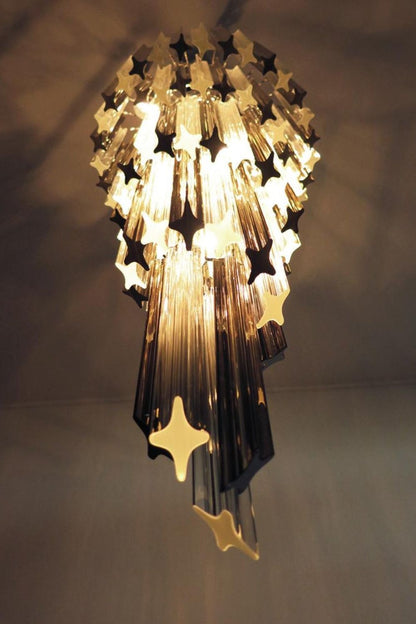 1983 Smoked Glass Prism Chandelier - view 10 | morylighting