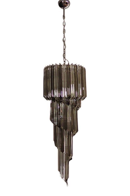 1983 Smoked Glass Prism Chandelier | morylighting