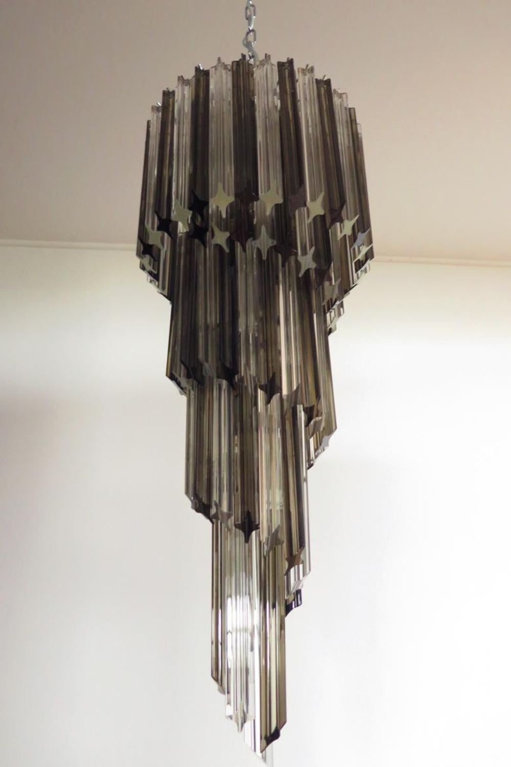 1983 Smoked Glass Prism Chandelier - view 7 | morylighting