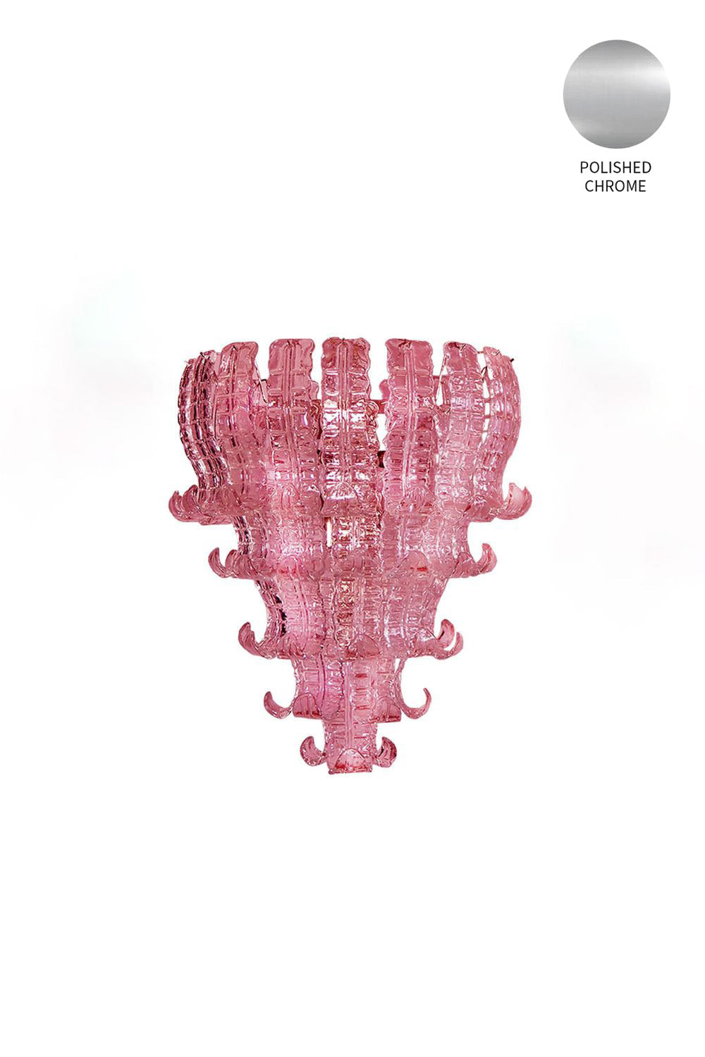 Art pink glass Felci chandelier - view 14 | morylighting