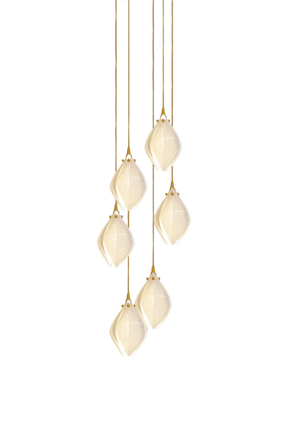 Gold Stem Ceramic Flower Chandelier | morylighting