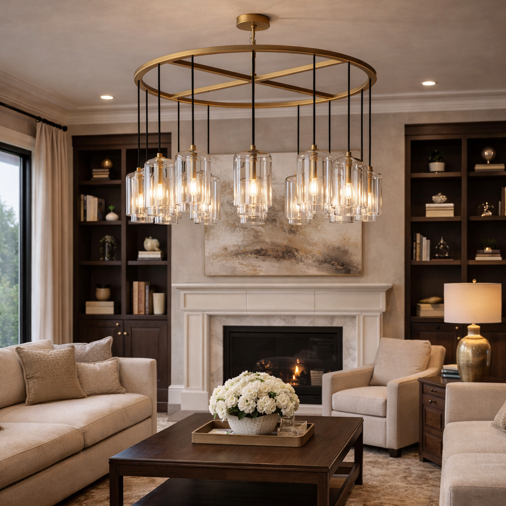 Lcaver Clear Glass Round Chandelier