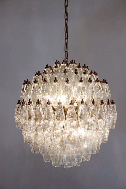 spherical Clear Art Polyhedron Glass Chandelier - view 7 | morylighting