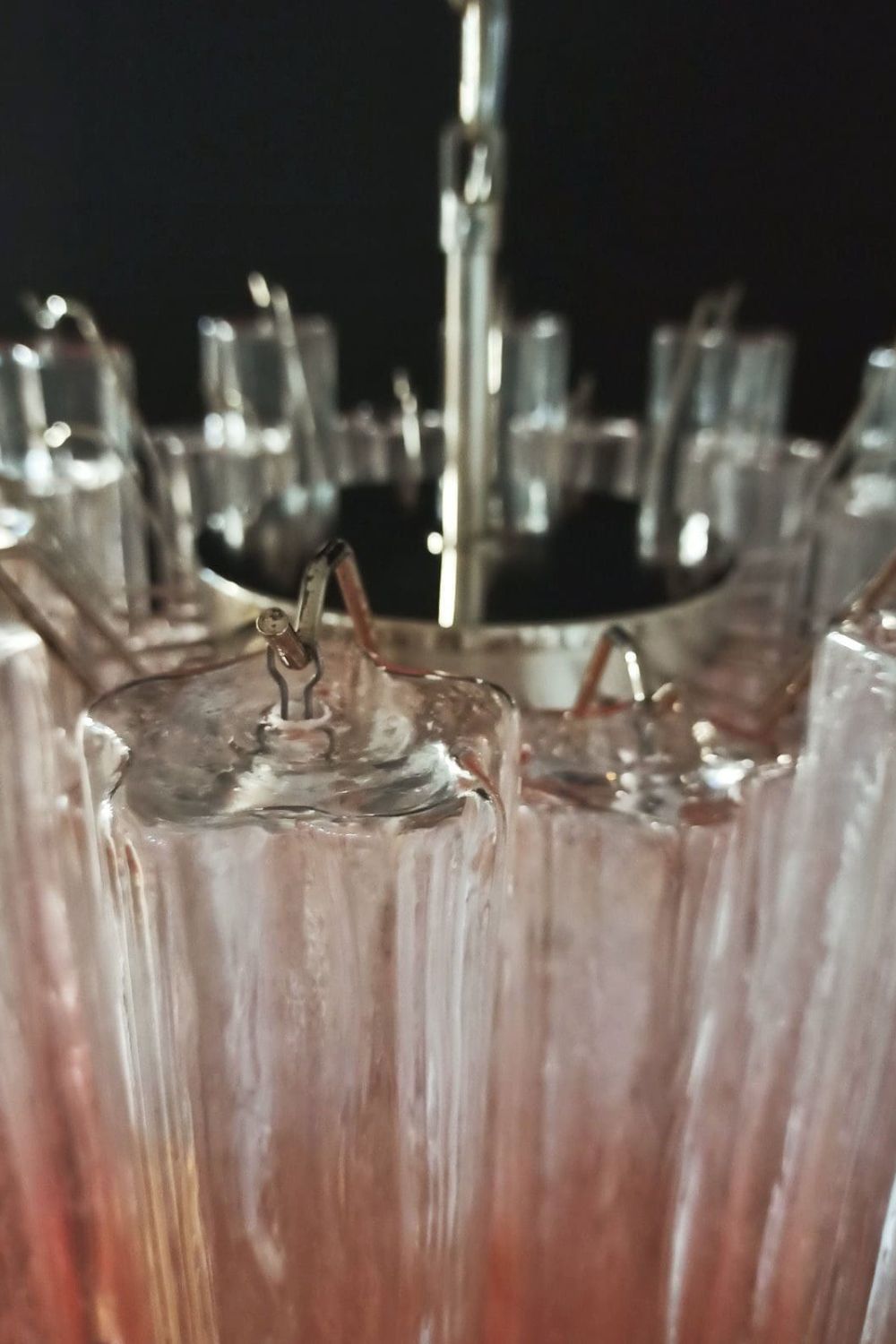 Pink Gradient Art Glass Tube Chandelier - view 9 | morylighting