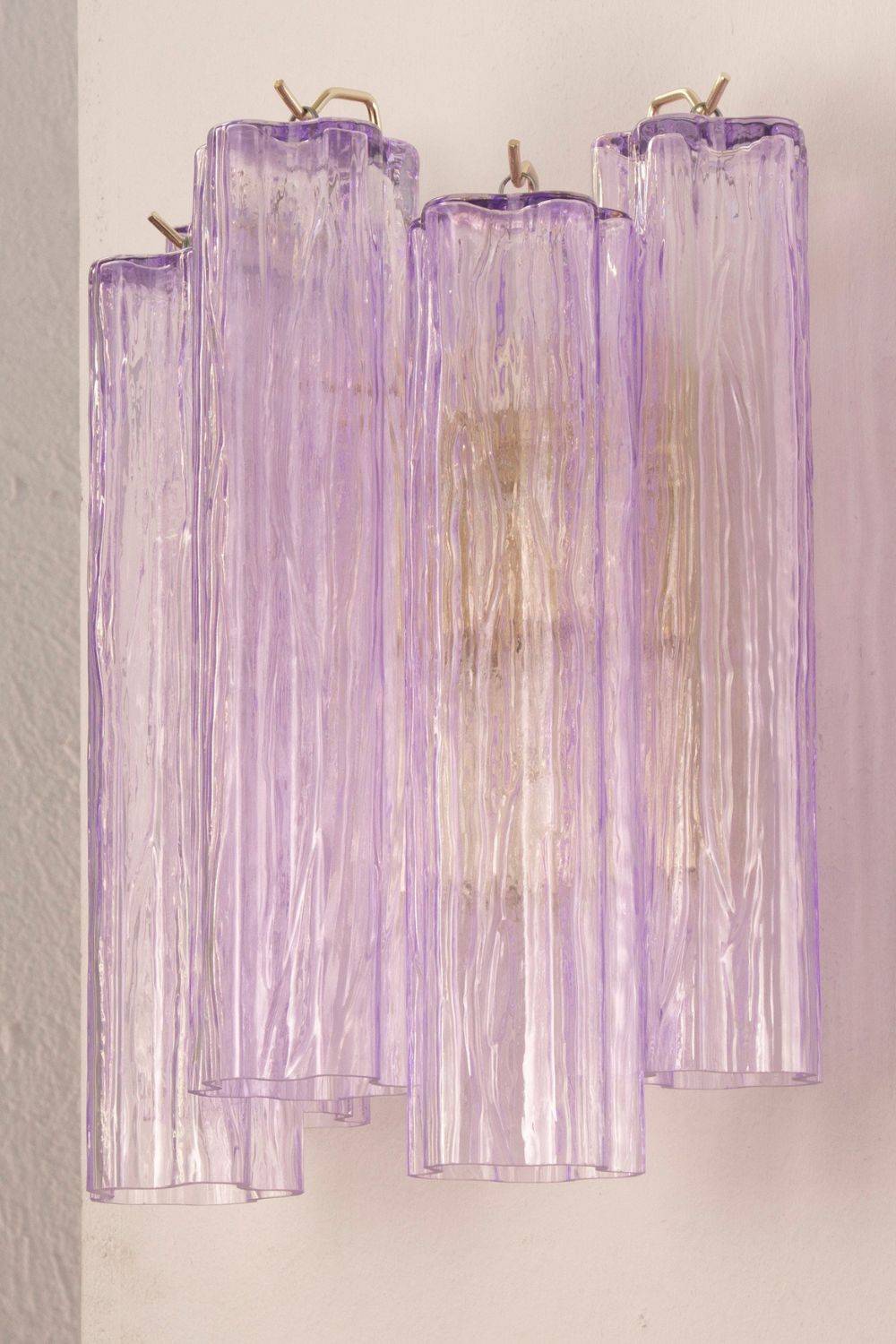 Handcrafted Art Violet Glass Wall Lamp - view 5 | morylighting