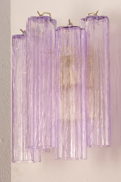 Handcrafted Art Violet Glass Wall Lamp - view 5 | morylighting