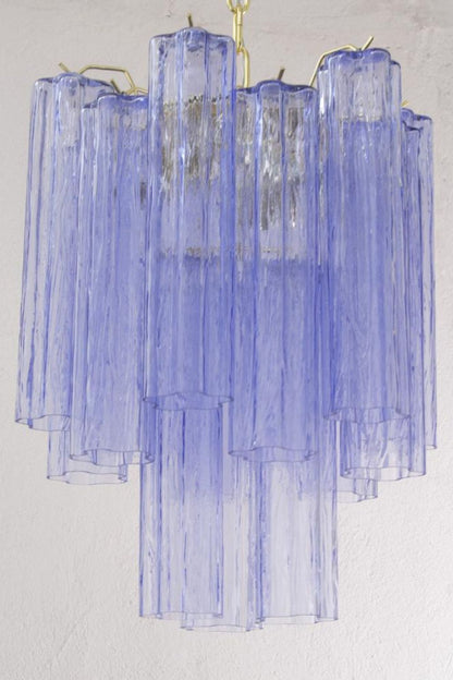 Vintage Art Blue-Purple Glass Tube Chandelier - view 10 | morylighting