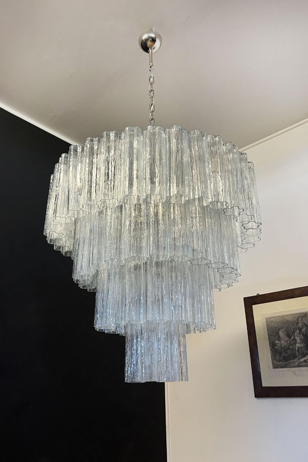 Art clear glass tiered chandelier - view 7 | morylighting