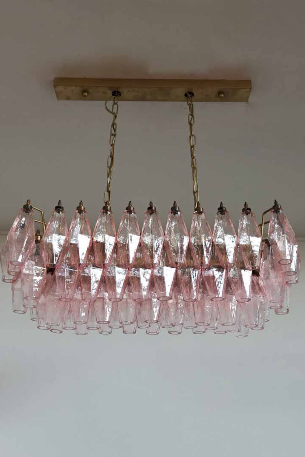 Art Poliedri Pink Glass Chandelier - view 5 | morylighting