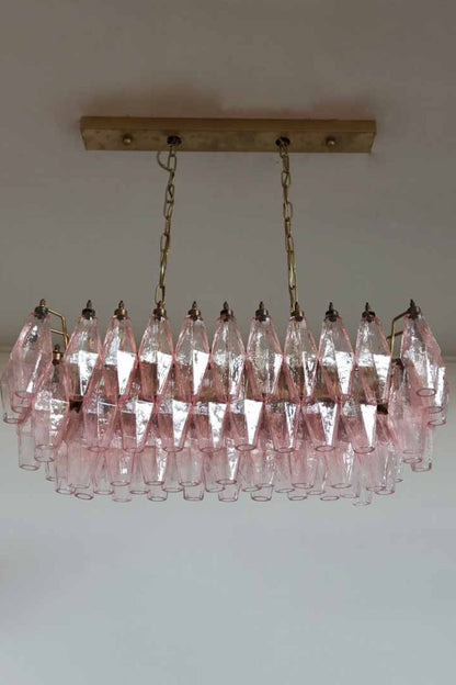 Art Poliedri Pink Glass Chandelier - view 5 | morylighting