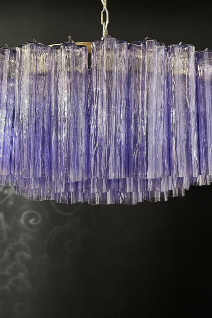Italian Modernist Purple Art Glass Tube Chandelier - view 14 | morylighting
