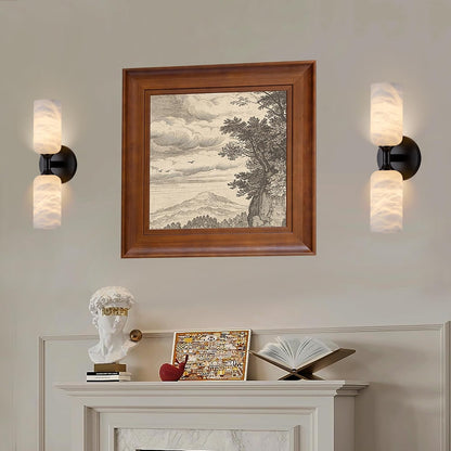 Monty Alabaster Linear Wall Sconce-Black