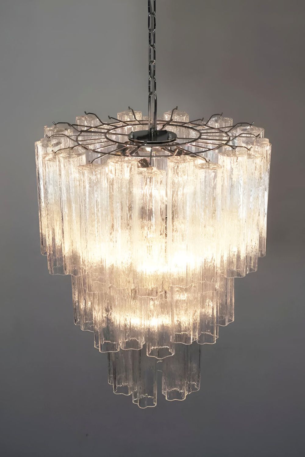 Art Venetian Clear Glass Tube Chandelier - view 7 | morylighting