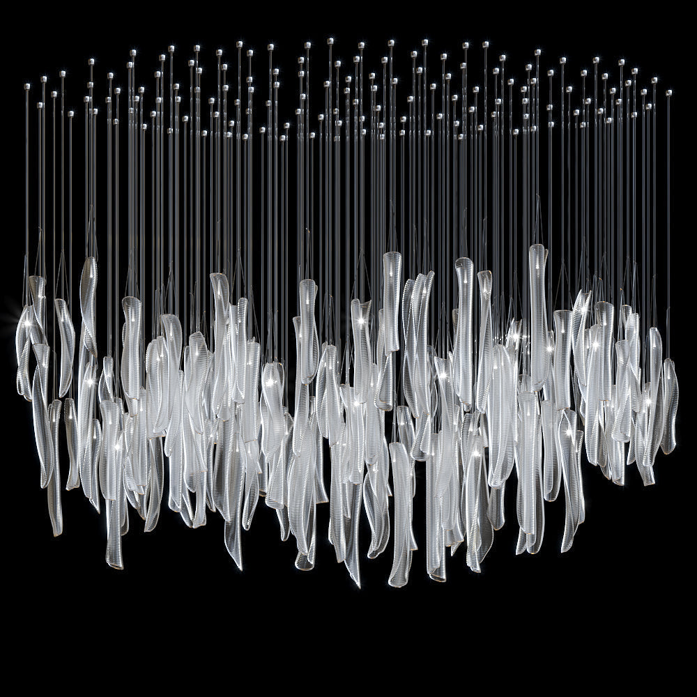 Linear Tube Cluster Chandelier