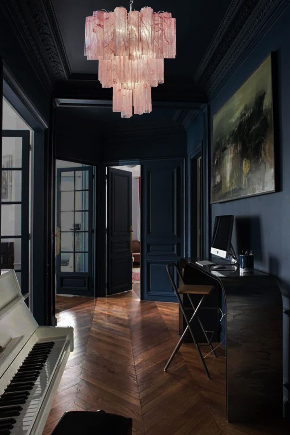 Ruby Glow Art Three-Tier Glass Chandelier - view 8 | morylighting