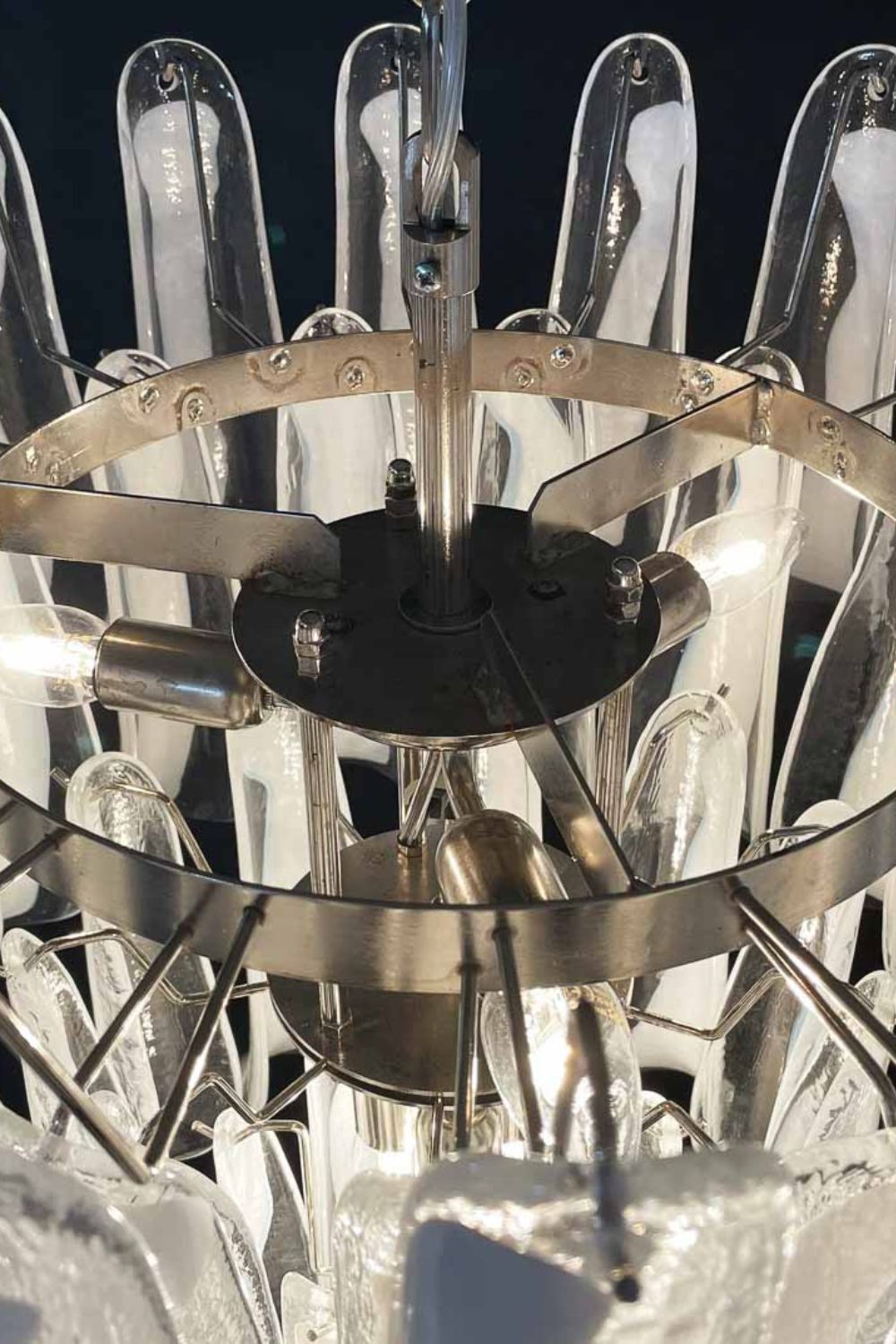 Clear Art Glass Petal Chandelier - view 5 | morylighting