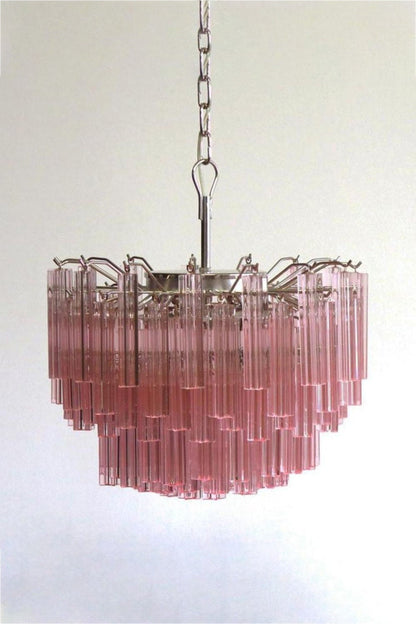 Venetian Pink Crystal Tube Art Chandelier - view 3 | morylighting
