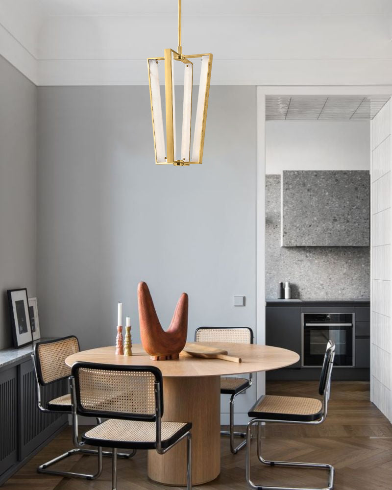 Aged Brass/Black LED Arm Edgemere Cage Collection Linear Pendants Light 16"