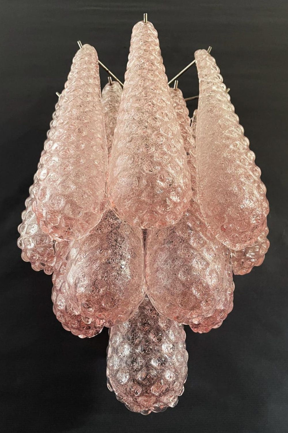 1970s Pink Art Glass Petal Wall Lamp - view 6 | morylighting