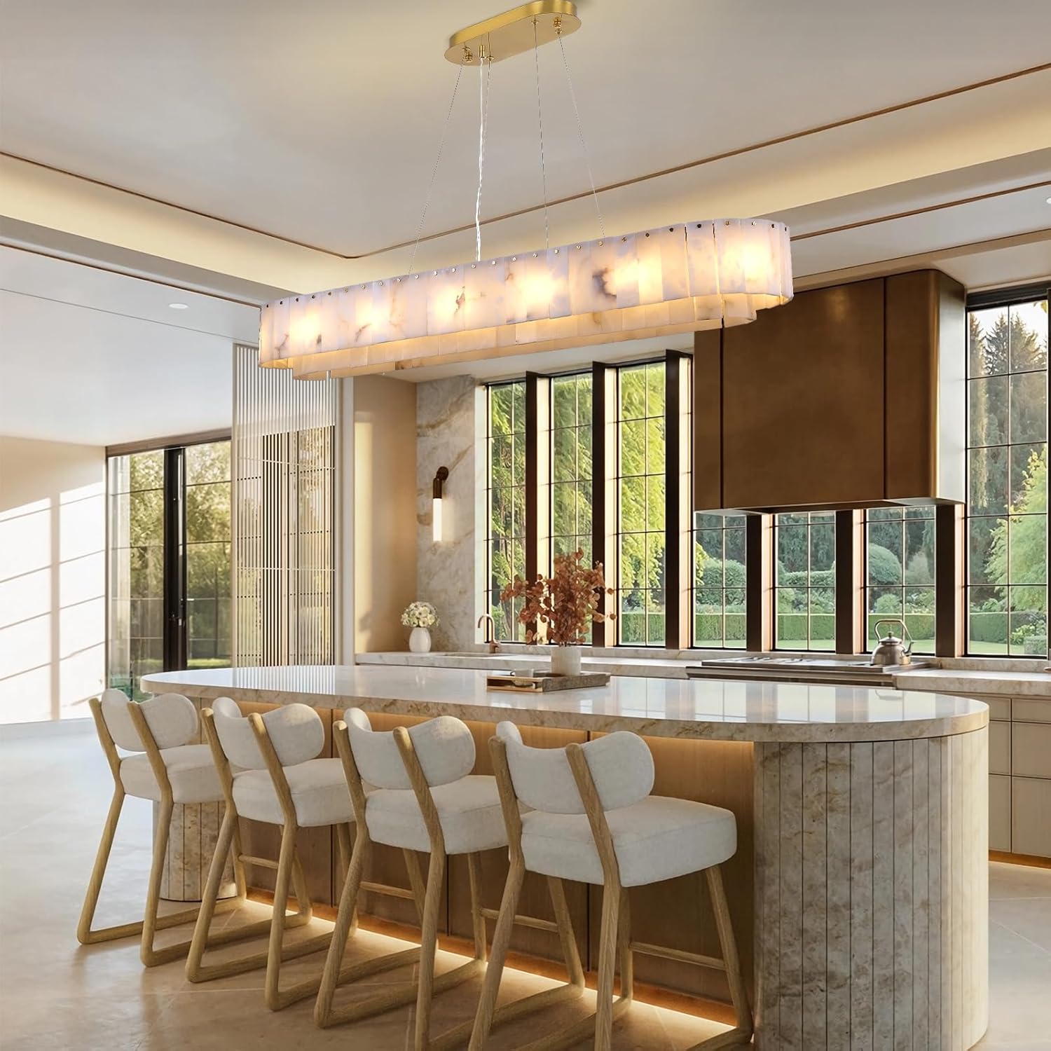 2-Tiers Oval Modern Dining Room Chandelier 53"L