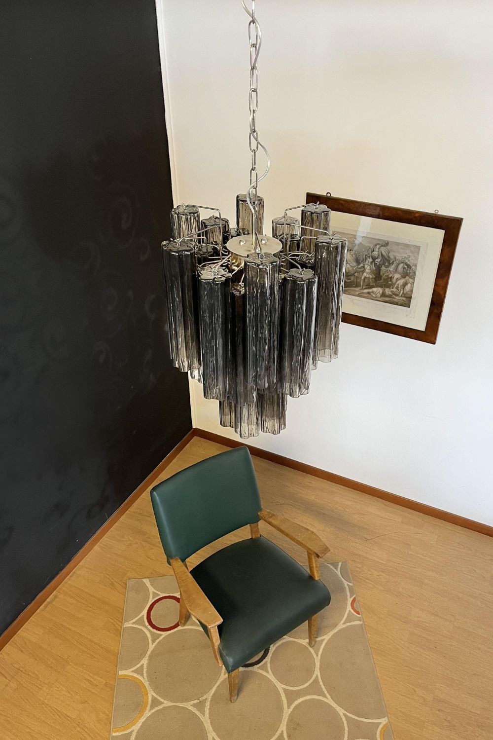 Vintage Smoked Glass Tube Chandelier - view 10 | morylighting