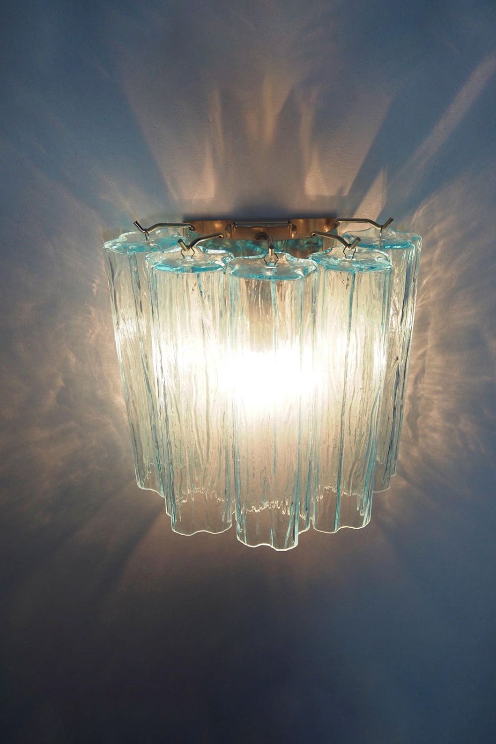 Blue Art Glass Tube Wall lamp - view 2 | morylighting