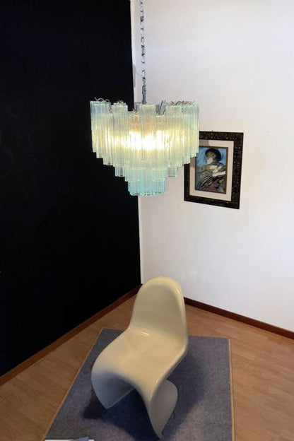 1990s Art blue glass tube chandelier - view 2 | morylighting