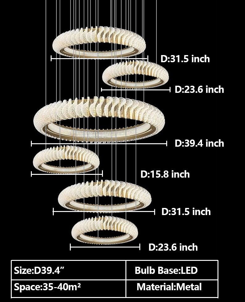 Morylighting Grand Luminous Multi-Layer Ring Chandelier - Background Shot