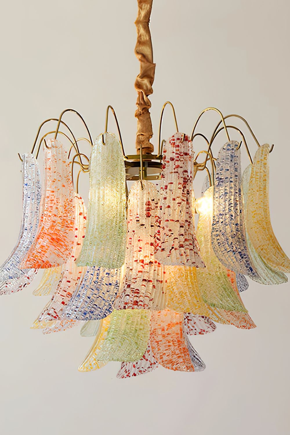 Mazzega Art Petal Stained Glass Chandelier - view 11 | morylighting