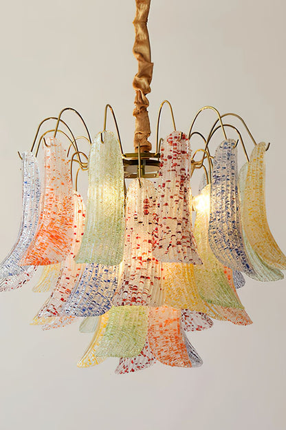 Mazzega Art Petal Stained Glass Chandelier - view 11 | morylighting
