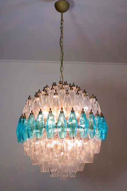 Blue and clear Art glass spherical chandelier - view 7 | morylighting