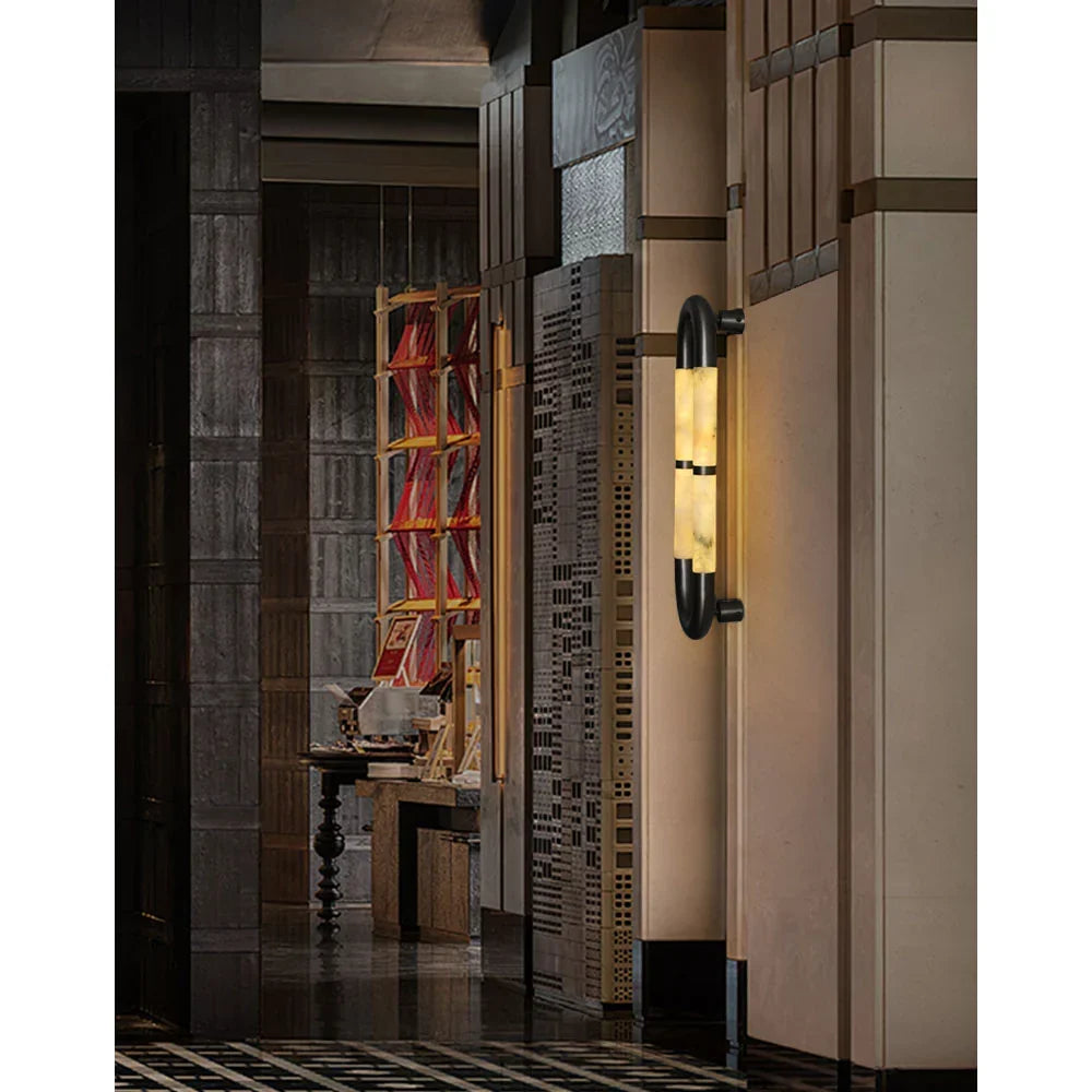 Alabaster Tube Wall Sconce