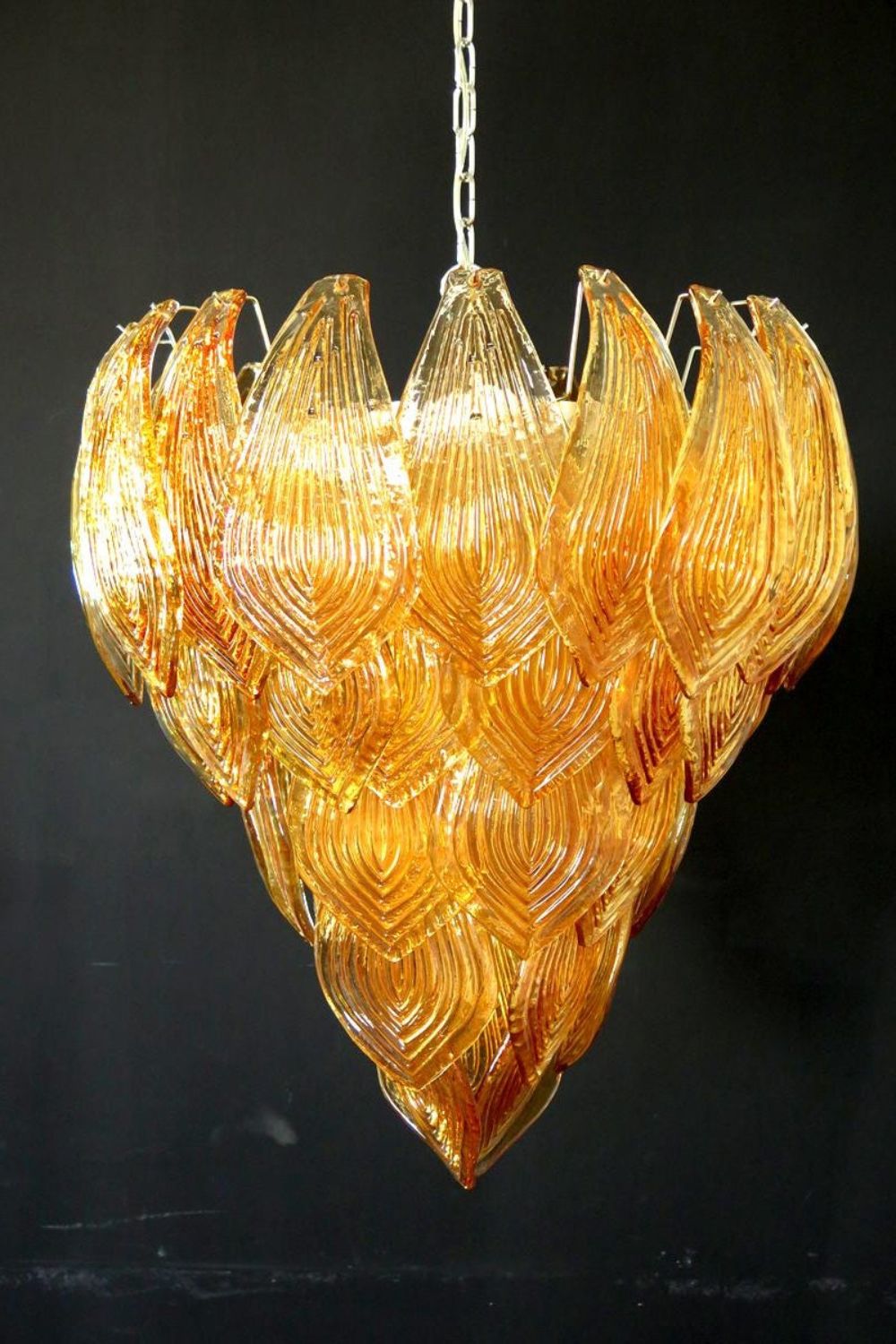 Art Style Amber Felci Glass Chandelier - view 9 | morylighting