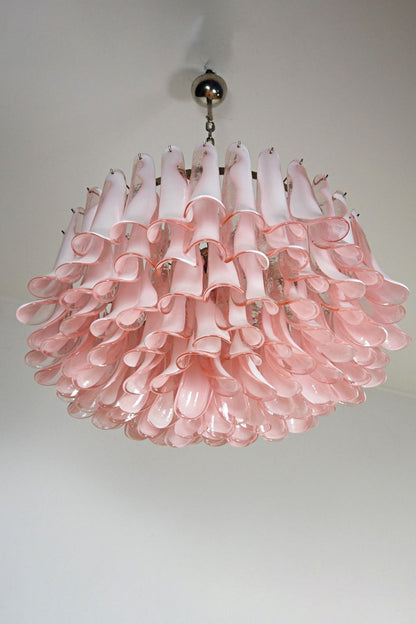 1990s Italian Art Pink Flower Chandelier - view 4 | morylighting