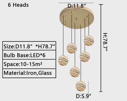 Morylighting Celestial Orb Long Pendant Chandelier - Background Shot