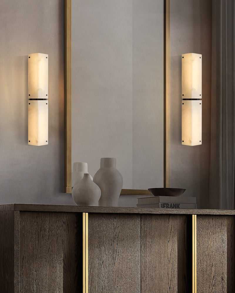 Reynard Alabaster Grand Wall Sconce Light Fixture 13"H 25"H