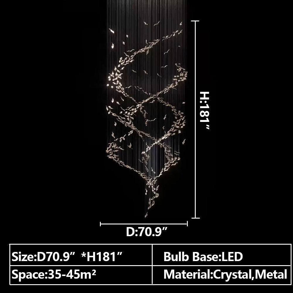 Morylighting Grand Lumina Double Spiral Crystal Chandelier - Background Shot