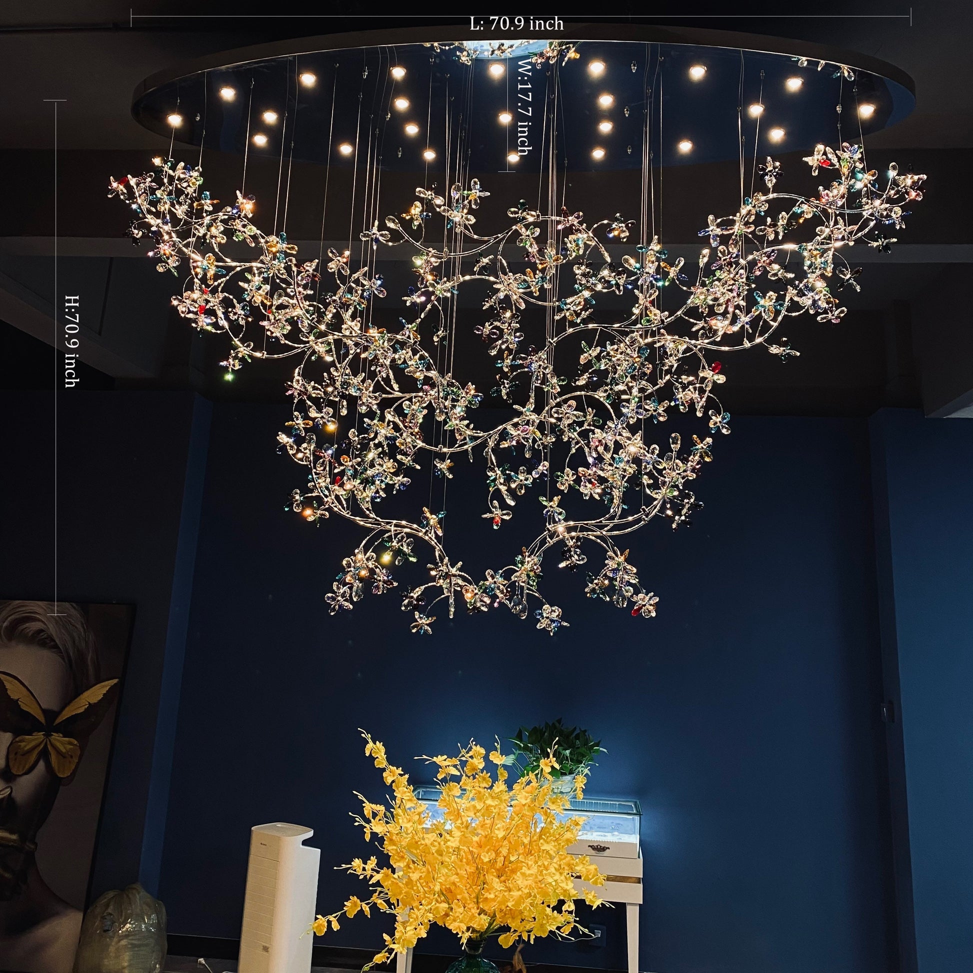 Morylighting Opulent Bloom Crystal Branch Chandelier - Background Shot