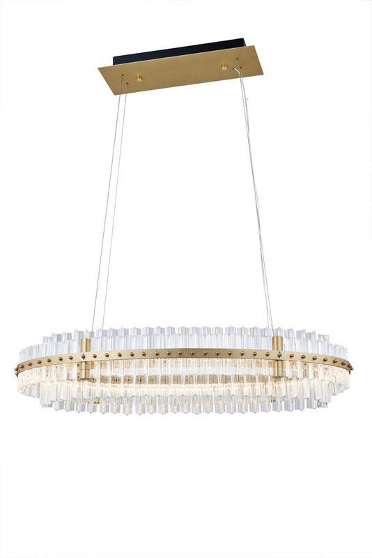LA Aquinox 2-Tier Oval Crystal Ring LED Chandelier