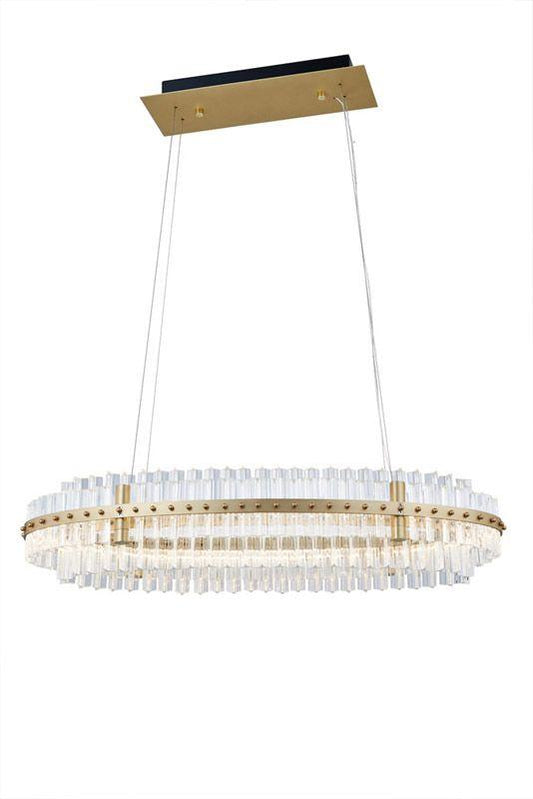 LA Aquinox 2-Tier Oval Crystal Ring LED Chandelier