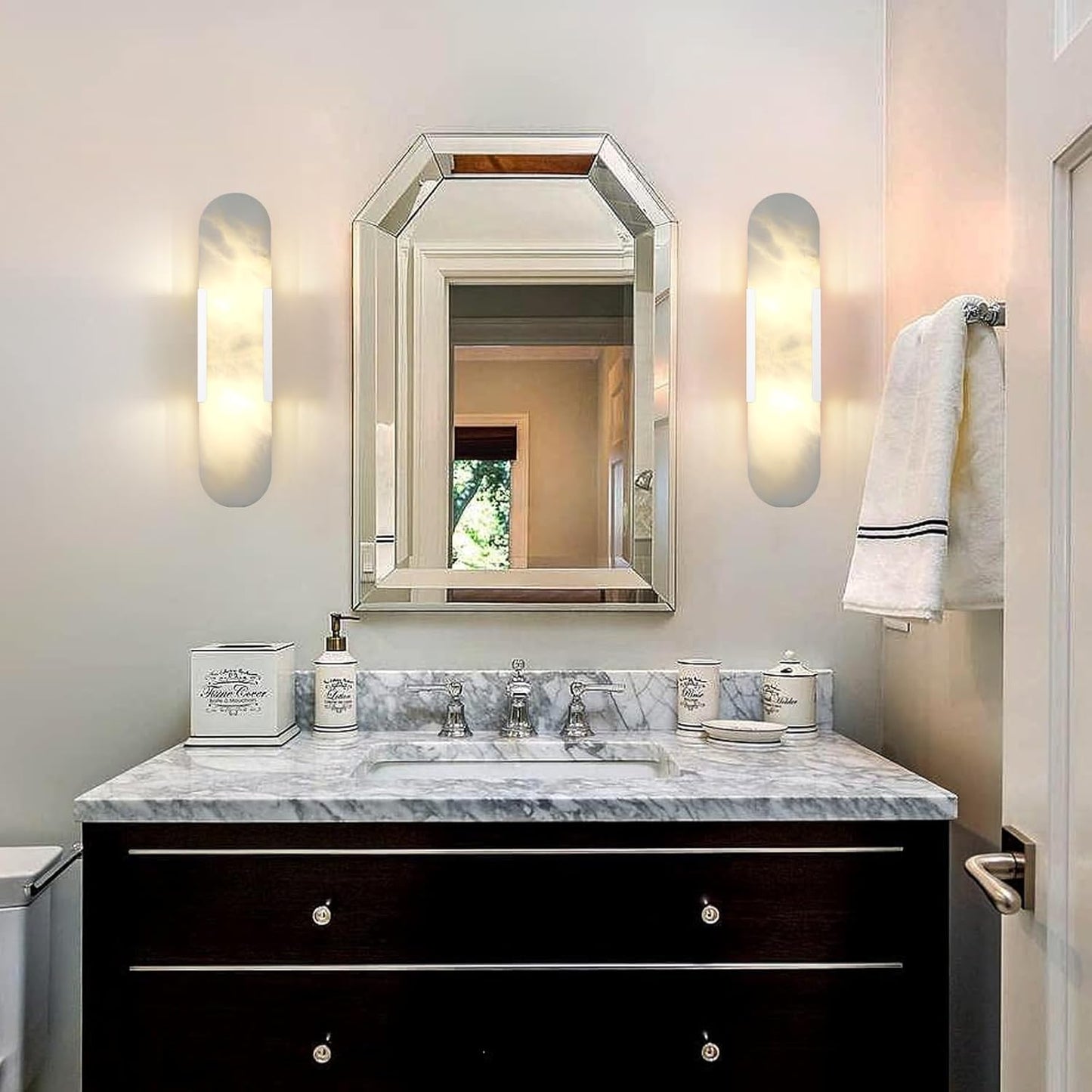 Trinidad Alabaster Wall Sconces 14" 20"
