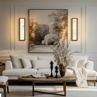 Melange Alabaster Rectangle Wall Sconces 20"