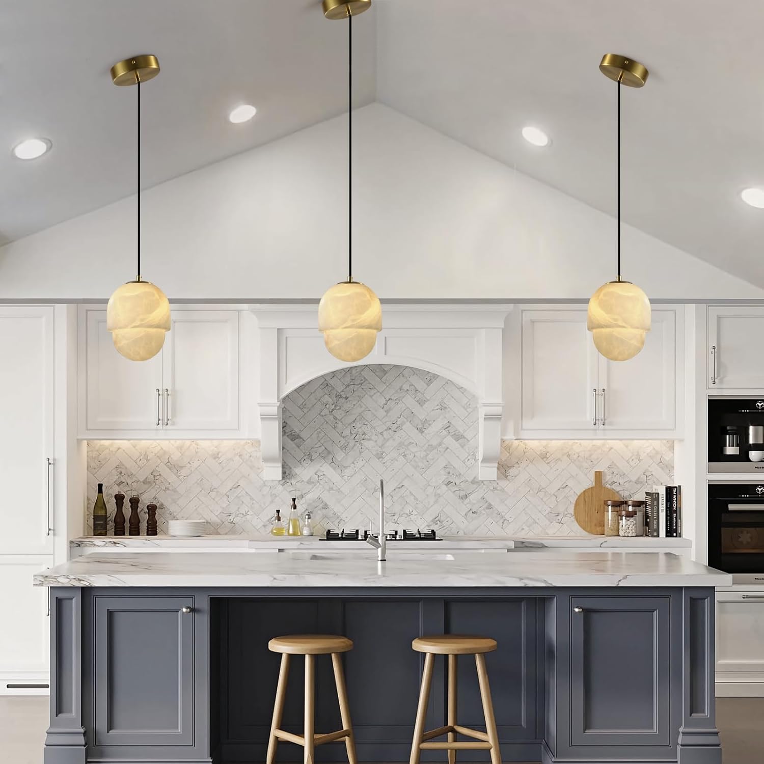 Alabaster Pendant Lights Kitchen Island