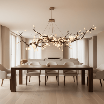 Selenite Crystal Blossom Branching Tree Chandelier